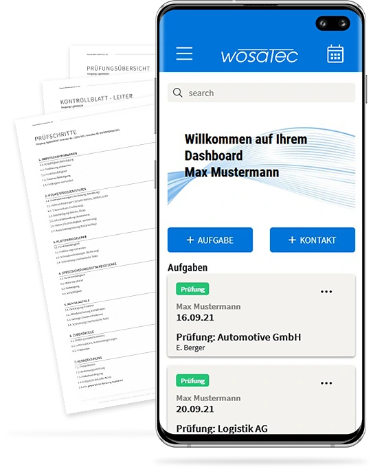 Digitale Arbeitsmittelprüfung mit wosatec auf verschiedenen Endgeräten