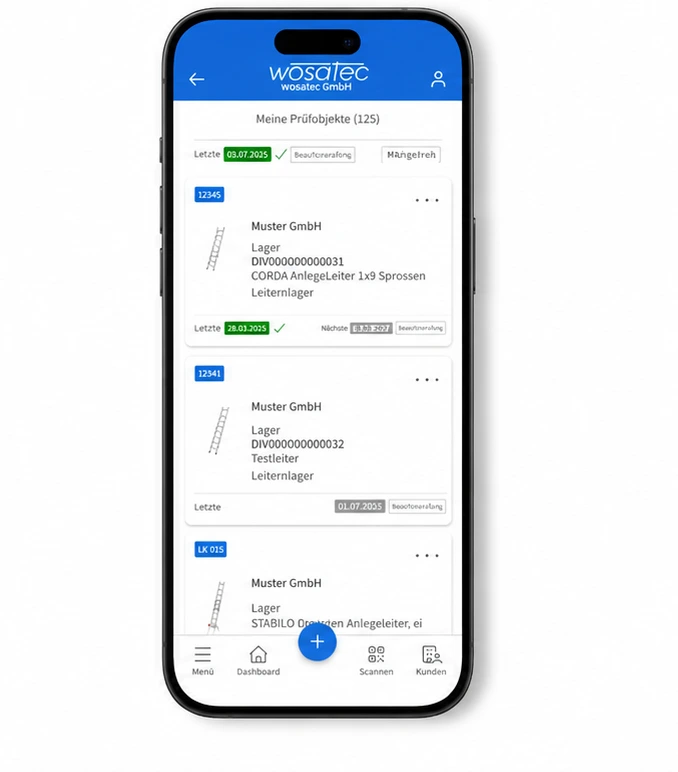 Leiter in der wosatec App erfassen