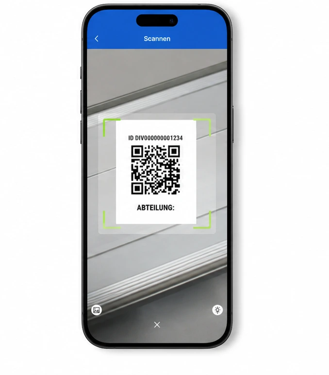 QR-Code einer Leiter mit wosatec scannen