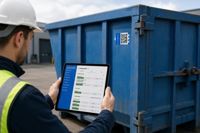 Digitale Prüfung eines Containers mit der wosatec App